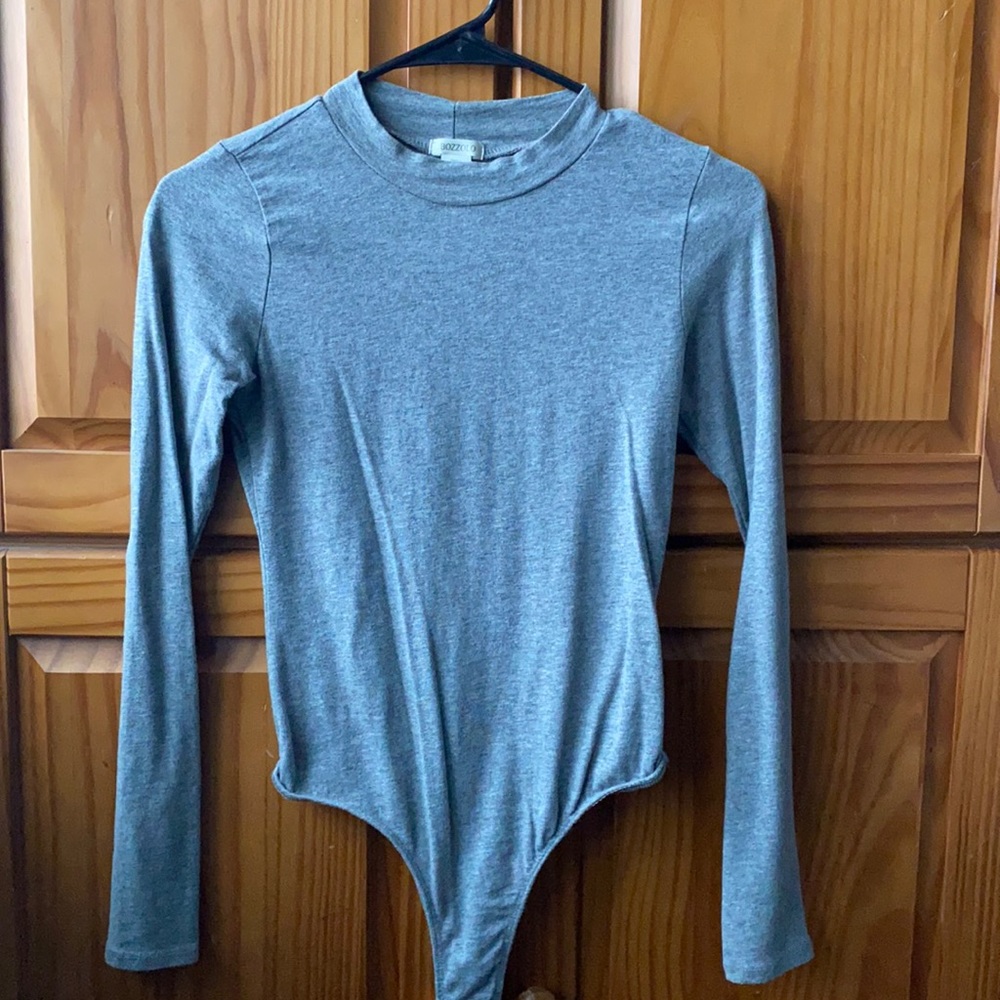 Gray Long Sleeve Bodysuit